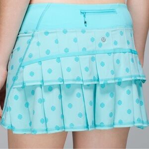 Lululemon Pace Setter Skirt (Reg)Stripe Dot Printed Angel Blue / Angel Blue Sz 4